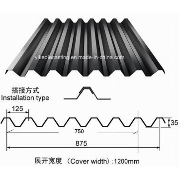 Black Color Galvanized Corrugated Steel Roofing Sheet